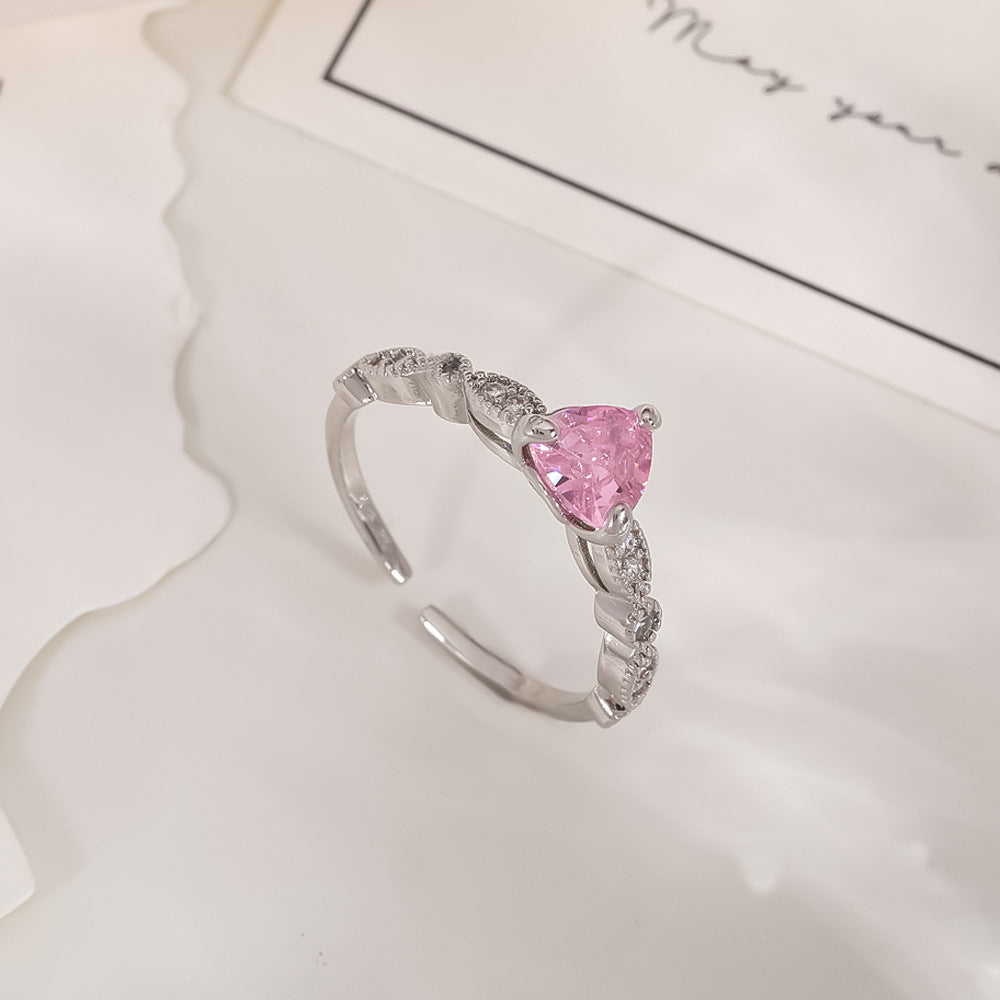 Women's Open-end Zircon Fashionable Classy Simple Cold Feeling Goddess Rings