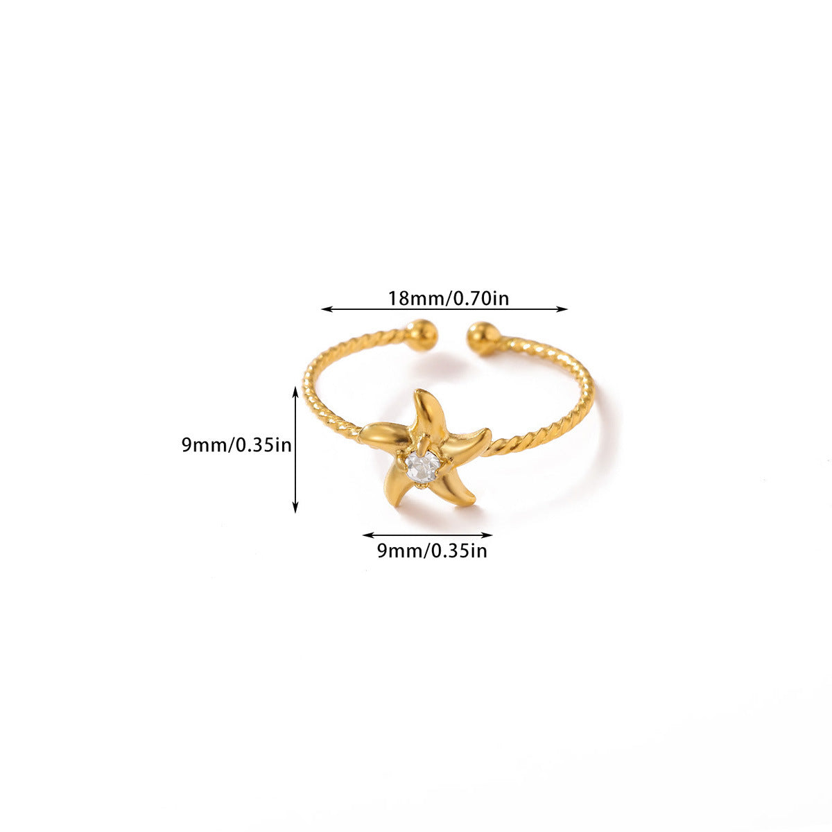 Women's Ocean Beach Series Shell Starfish For Ring