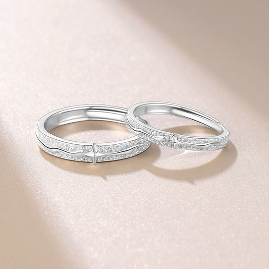 Sier Korean Style Retro Texture Niche Meteor Shower Ing Star Ring
