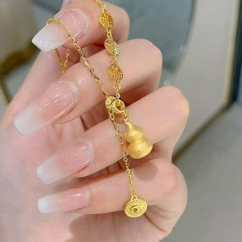 Women's Gourd Tassel For Design High-grade Ancient French Fu Character Lucky Necklaces