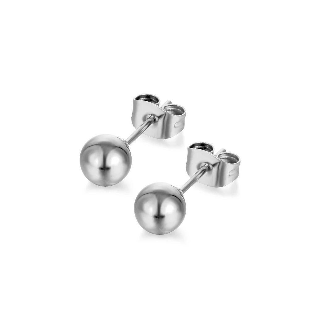 Titanium Steel Ear Stretcher Round Beads Earrings