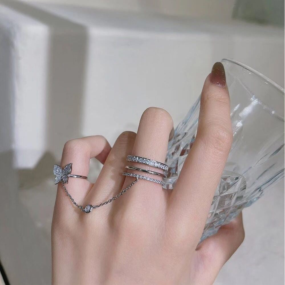 Personality Chain Female Adjustable One-piece Opening Rings