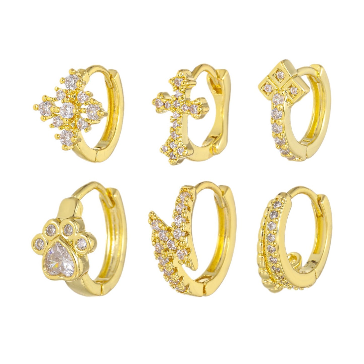 Geometric Micro Inlaid Zircon Clip Cold Ear Buckle
