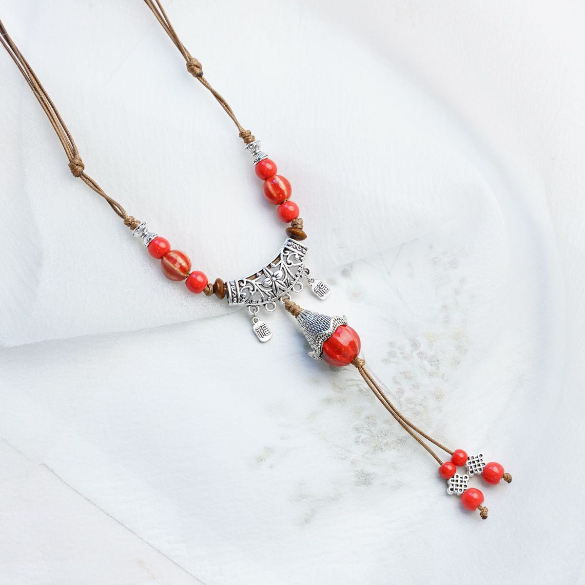Style Personalized Trendy Ceramic Geometric Colorful Fish Long High-grade Necklace