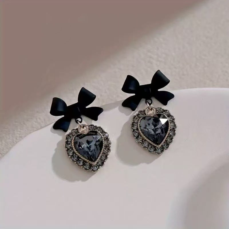 Women's Pair Cross Mirror Classic Fashion Simple Love Heart High-grade Earrings