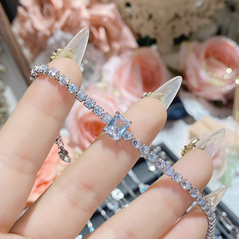 Camellia Bright Luminous Platinum Series Plated Zircon Super Flash Light Bracelet