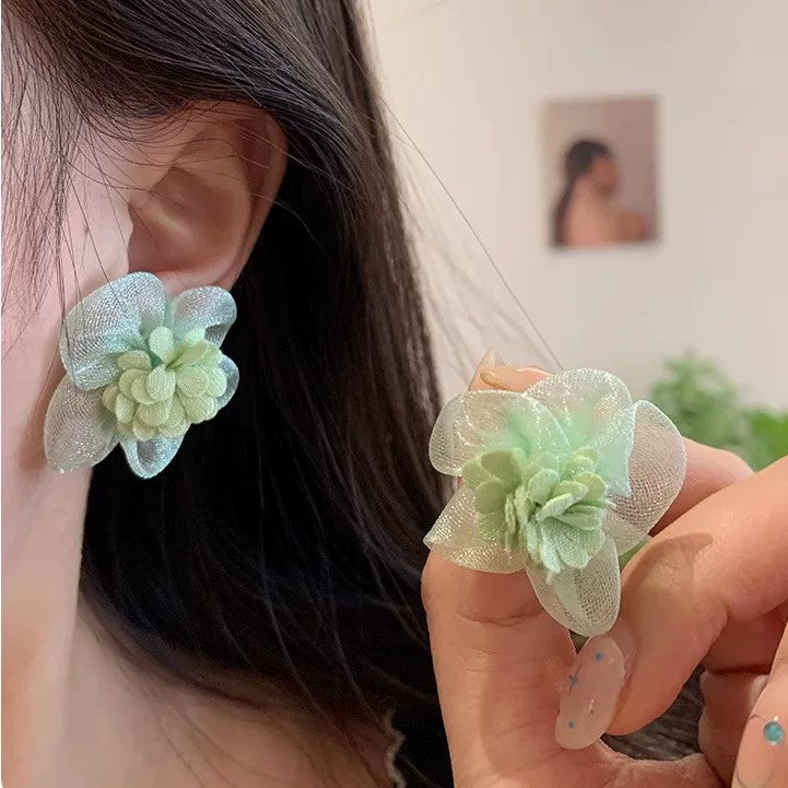 Women's Fabric Flower High-grade Sweet Elegance Vacation Rings