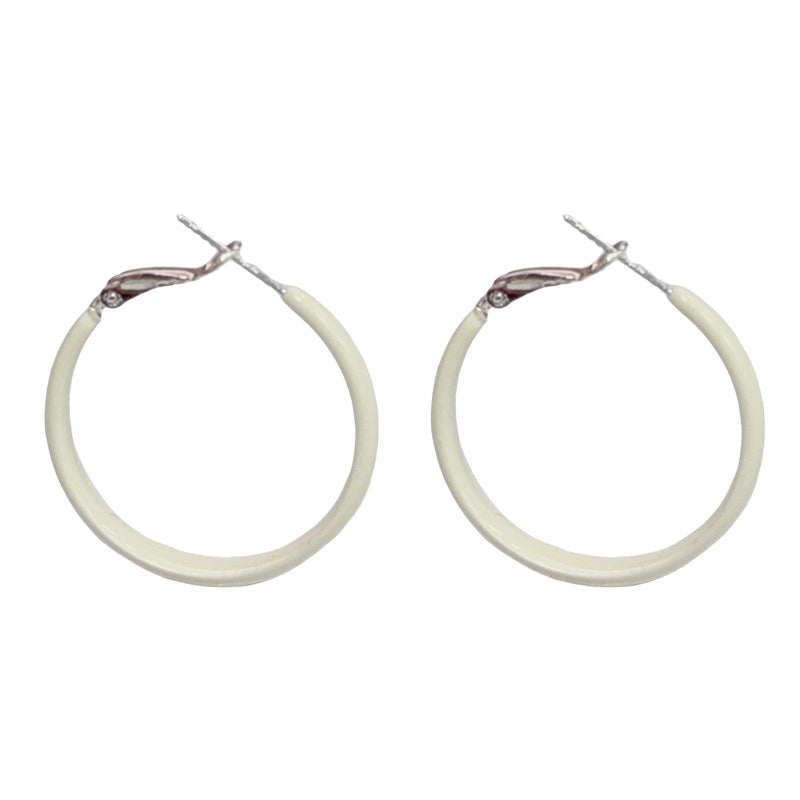 Women's Simple Dripping Oil Round Niche Personality Unique Design Light Earrings