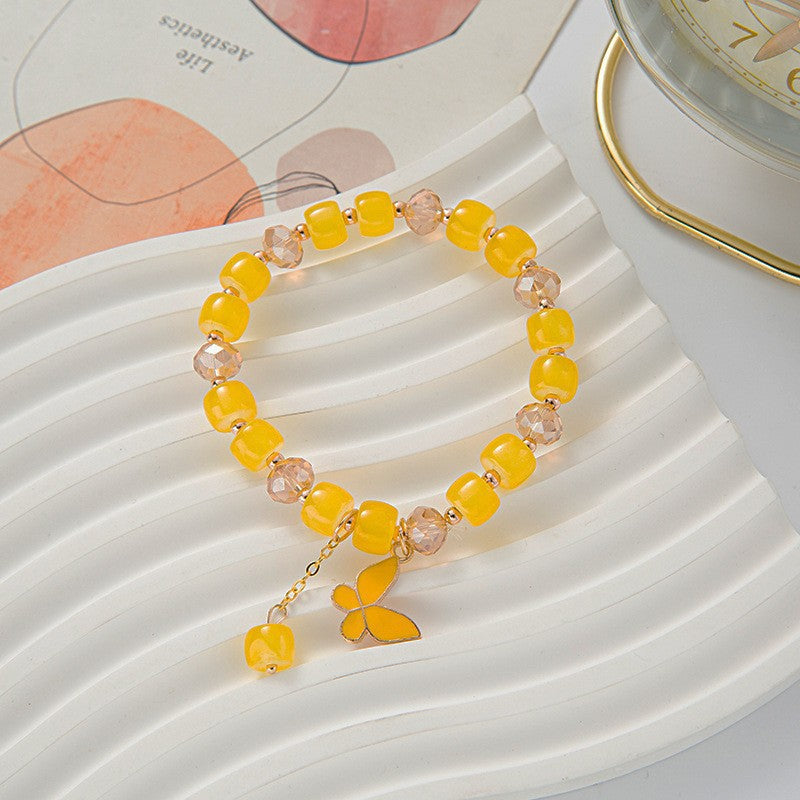 Female Aquamarine Gray Moonlight Natural Crystal Bracelet