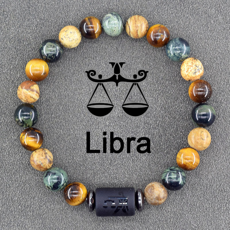Constellation Natural Stone Beaded Twee Tigereye Bracelet