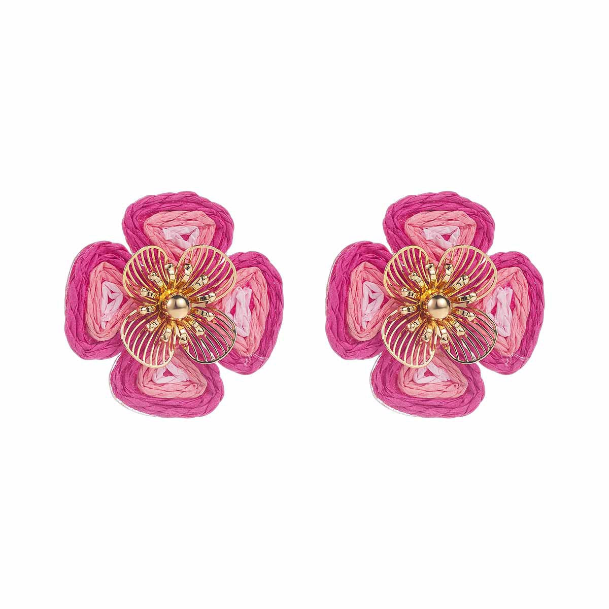 Women's Vacation Style Enamel Color Flower Pearl Light Luxury High-grade Earrings