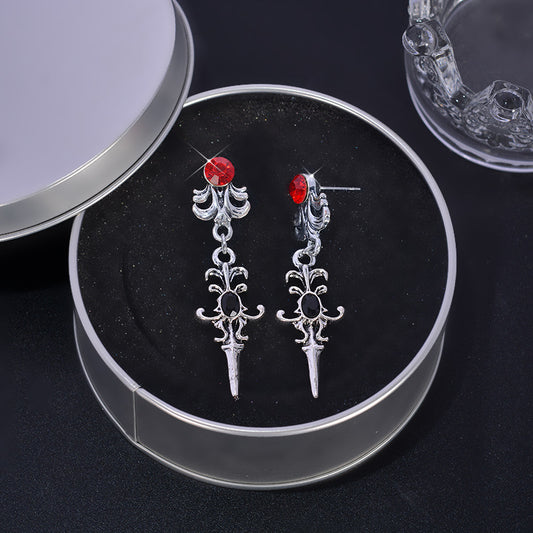 Retro Simple Stylish Exaggerated Alloy Electroplated Halloween Stud Earrings
