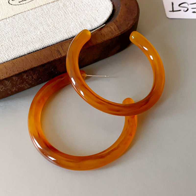 Electroplated Artificial Tigereye Clip Retro Fashion High Sense Light Rings
