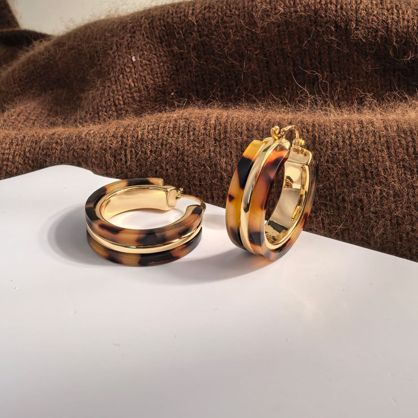 Retro Personality Leopard Print Female Ear Clip Earrings