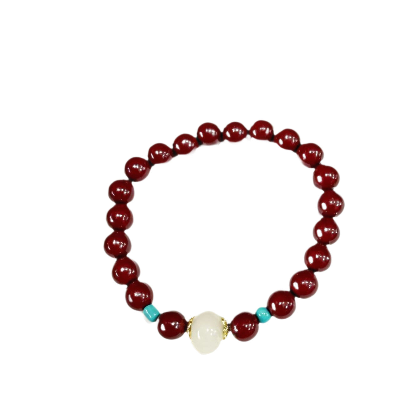Women's & Men's Chinese Cinnabar Lucky Beads Peace Buckle Bracelets