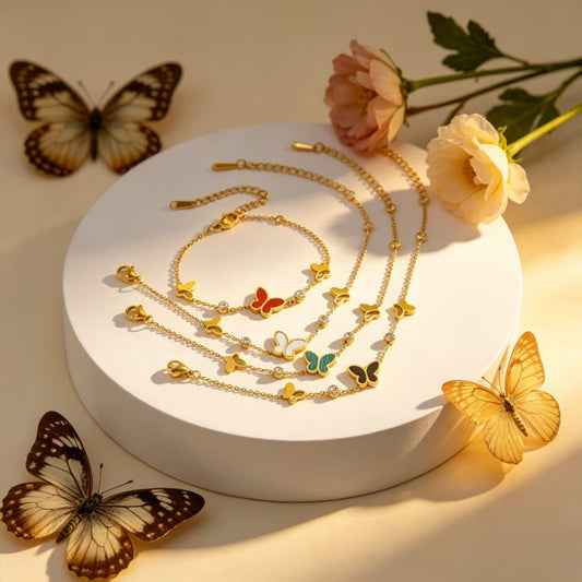 Style Simple Four-color Butterfly Fritillary Heart Atmosphere Temperament Bracelets