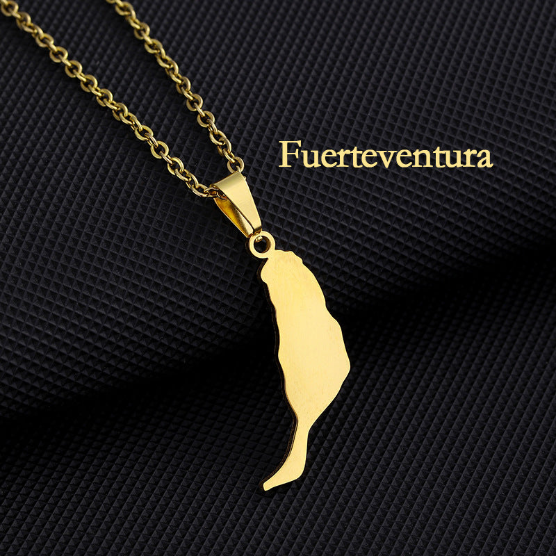 Stainless Steel Spanish Canary Islands Unisex Necklace