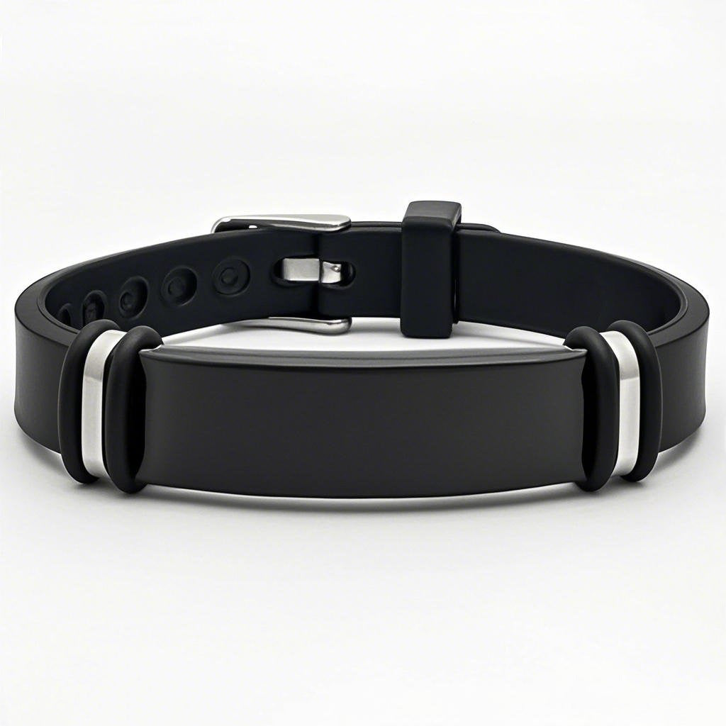 Glossy Can Carve Writing Stainless Couple Inscribed Medical Mark Bracelet
