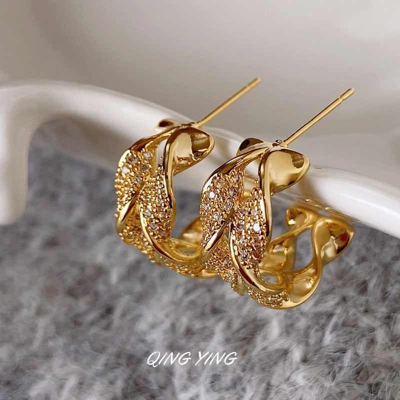 Simple Classic All Match Fashion Zircon Earrings