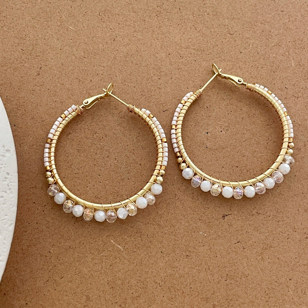 High Profile Retro Affordable Luxury Fashion Simple Big Hoop Temperamental Earrings
