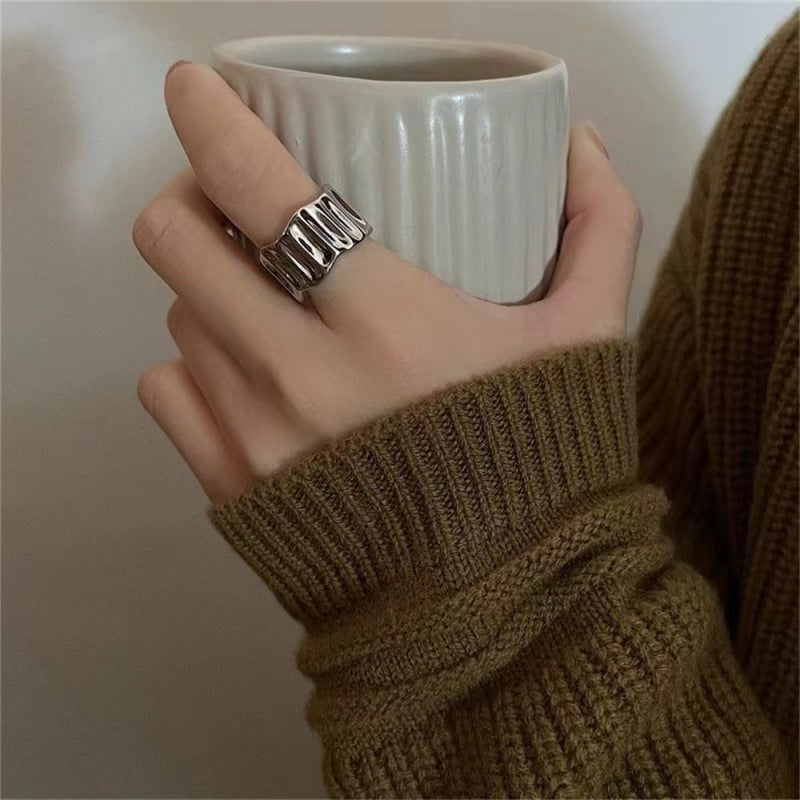Women's Sier Simple Light Luxury High-grade Index Finger Open Rings