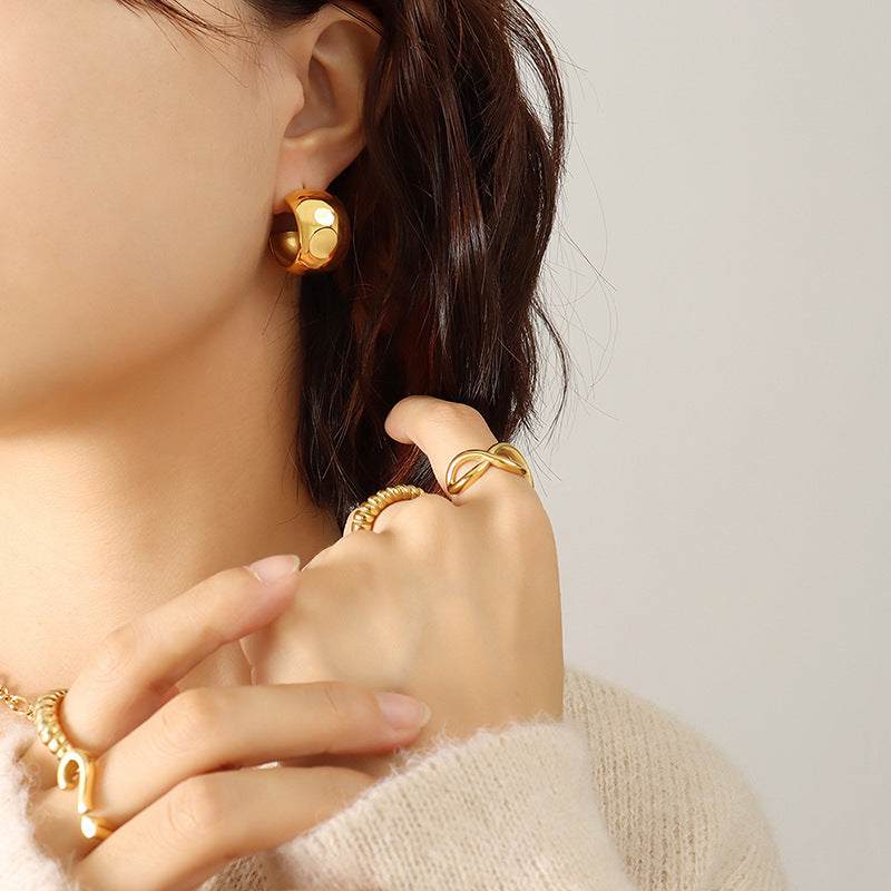 Niche Hip Hop Trendy Stainless Steel Earrings