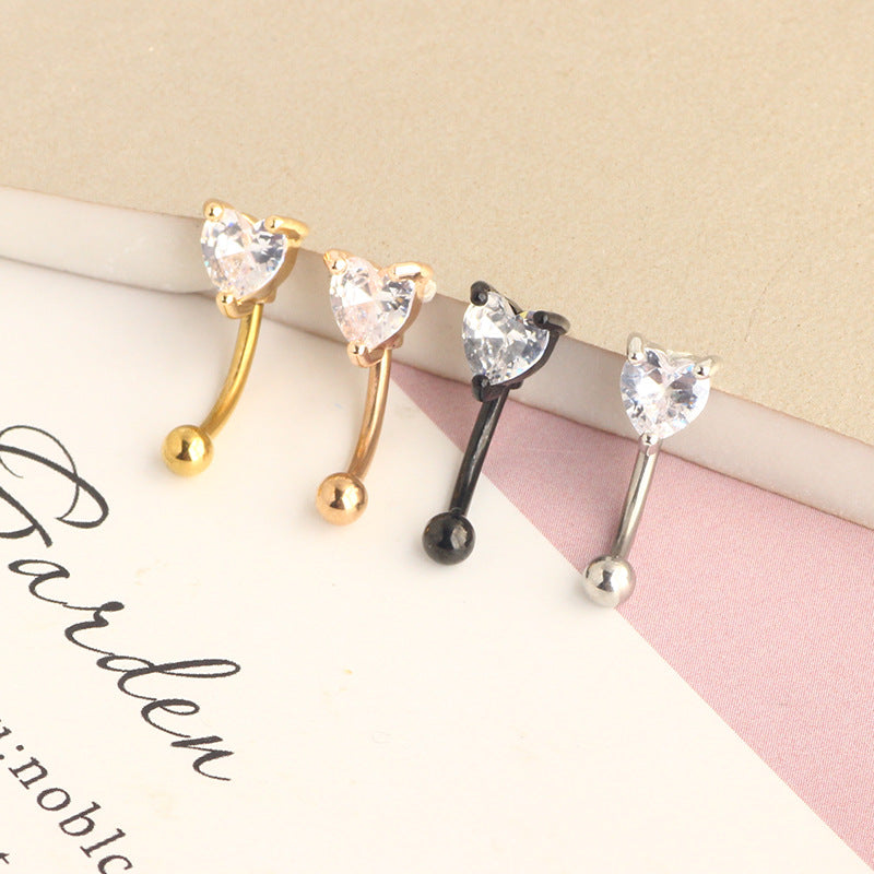 Love Heart Ear Bone Nail Screw Twist Ball Arc Piercing Stud Earrings