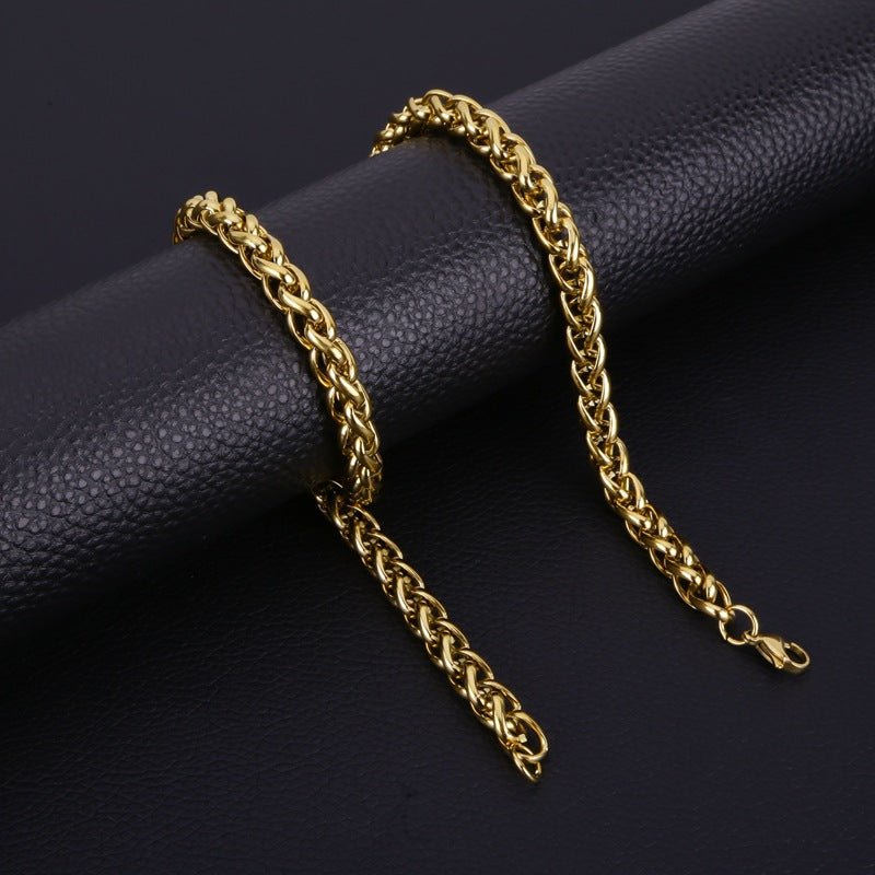 Women's & Men's Cuba Titanium Steel Basket Stainless Clavicle Goods Necklaces