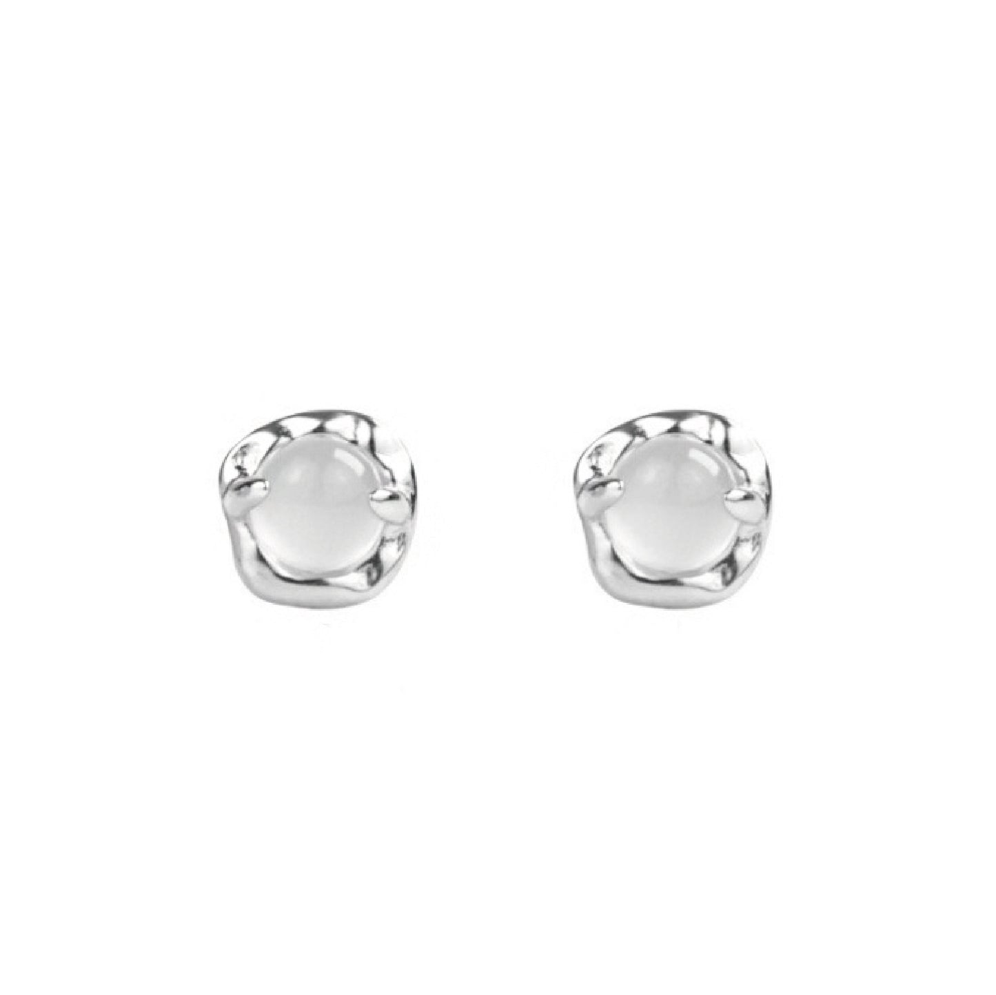 Women's & Men's Exquisite Small White Agate Design National Style High-grade Rings