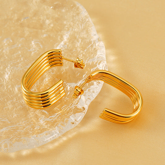 Women's Irregular Titanium Steel Simple High-grade Stylish Earrings