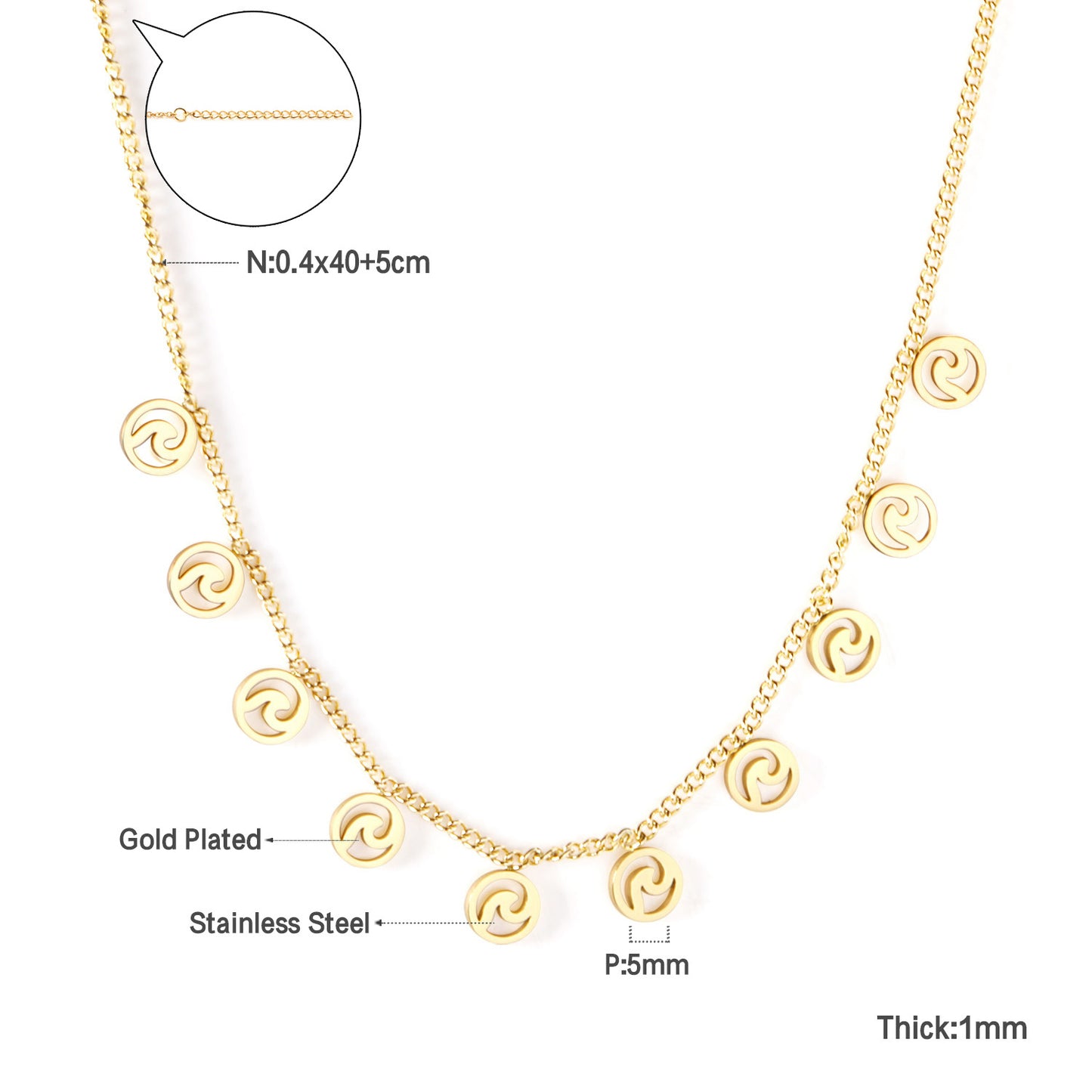 Niche High-grade Simple Temperamental Geometric Electroplated Stainless Necklaces