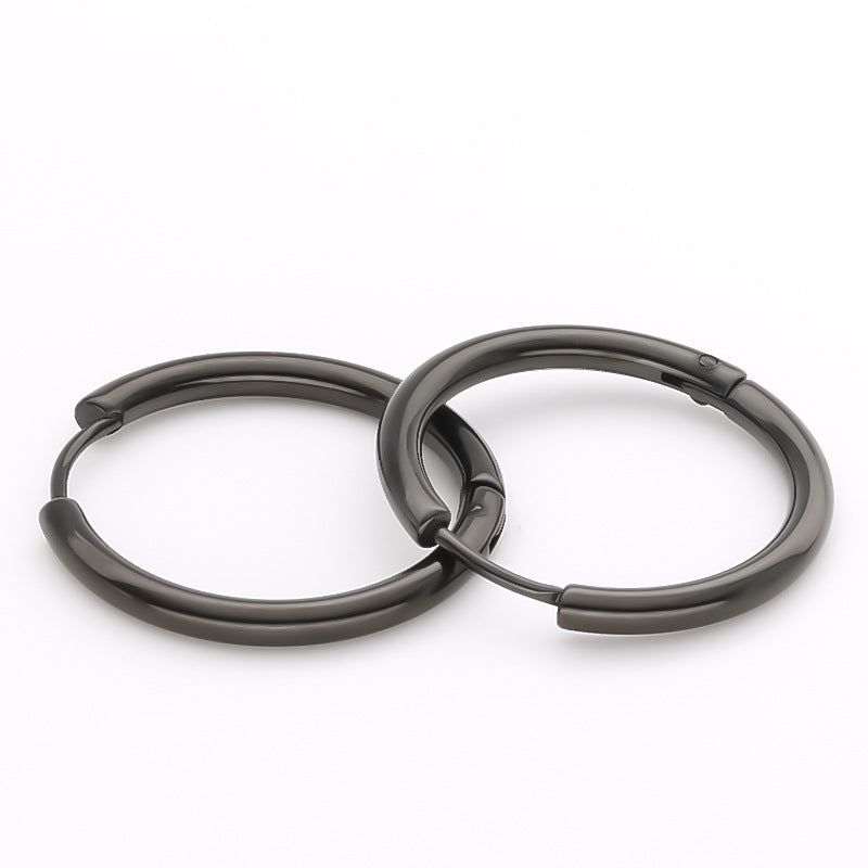 Women's & Men's Personalized Fashion Titanium Steel For Simple Glossy Clip Rings