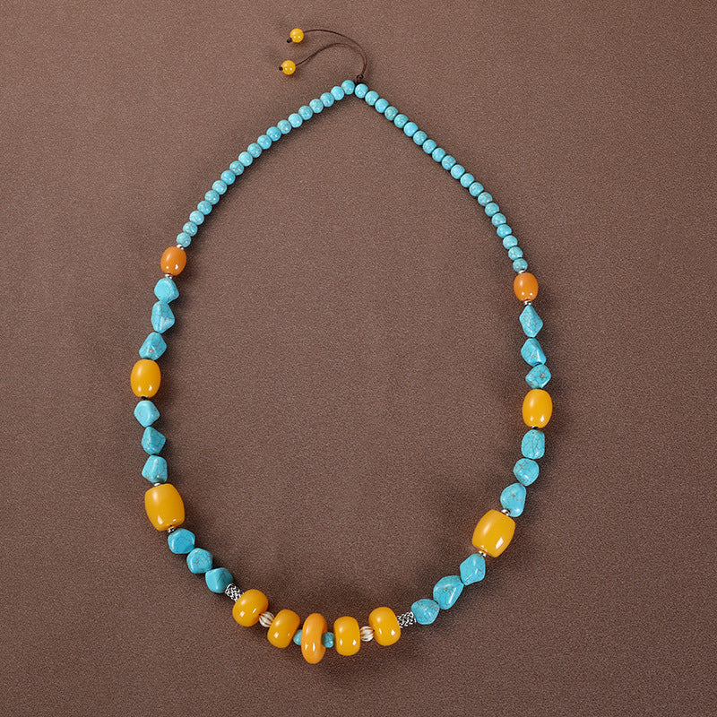 Women's & Men's Long Ethnic Style For Exaggerated Turquoise Necklaces