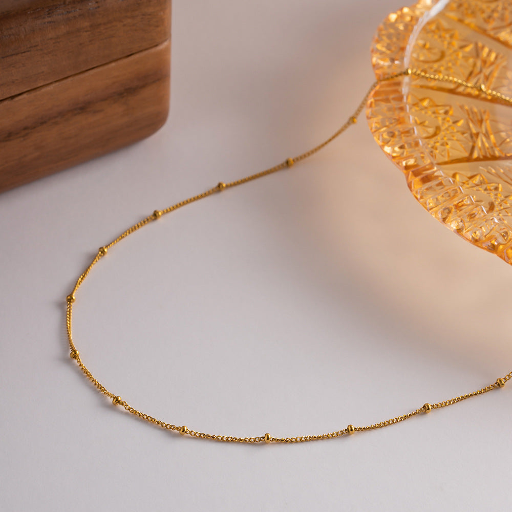 Chain Round Knot Gold Light Luxury High-grade Design Stainless Necklace
