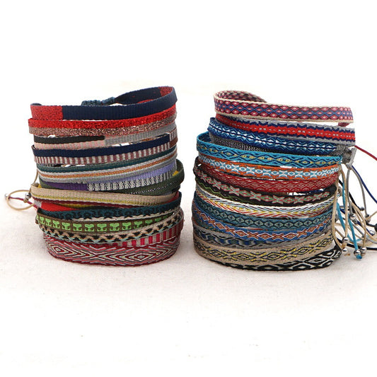 Bohemian Style Colombia Nepal Ethnic Webbing Bracelets