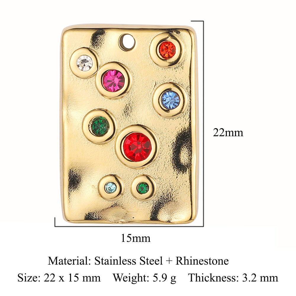 Retro Titanium Steel Irregular Tapping Pattern Pendants