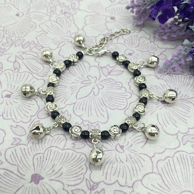 Women's Style Retro Tibetan Sier Ringing Bell Dance Bracelet