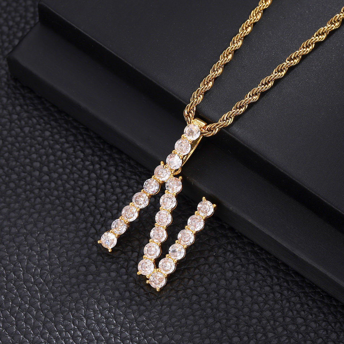 Women's & Men's English Letters Copper Inlaid With Zircon Pendants