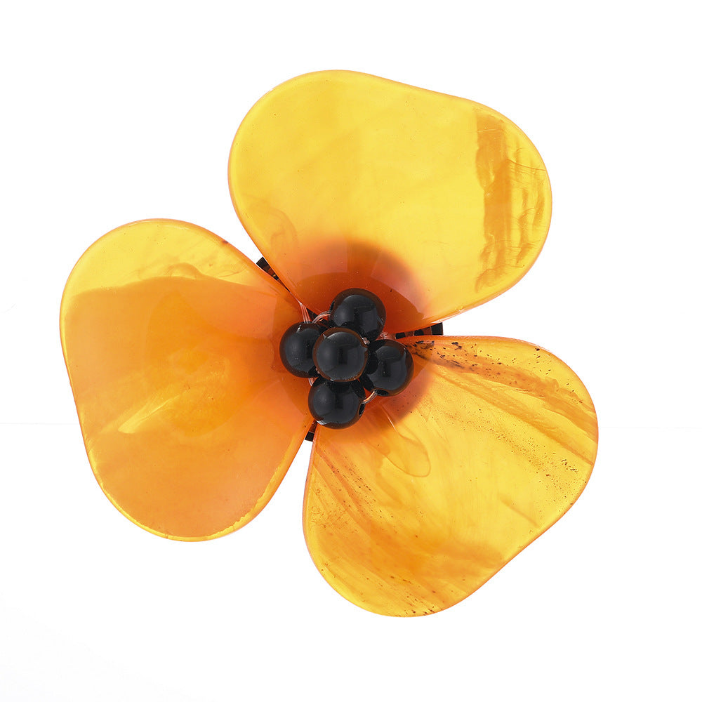 Blue Niche Acrylic Handmade Three-dimensional Flower Brooch Simple Brooches