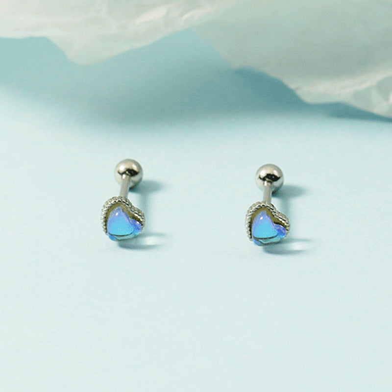 Colorful Love Heart Small Simple Trendy Cold Style Stud Earrings