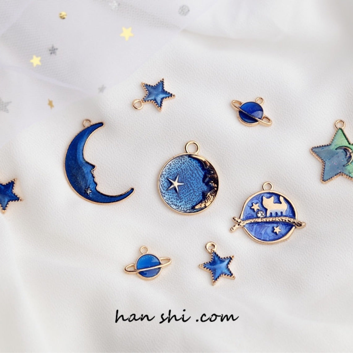 Dream Starry Sky Star Moon Eardrops Earrings