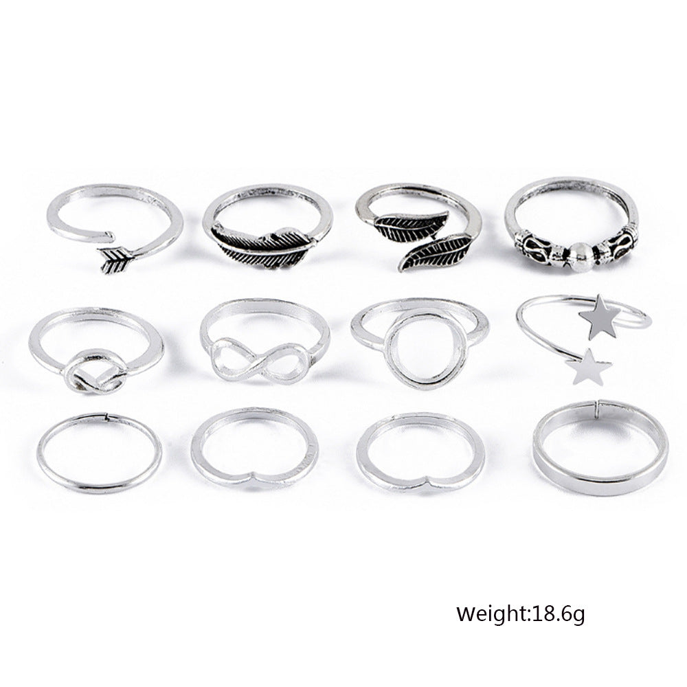 Leaf Metal Fashion Five-pointed Star Pieces Rings