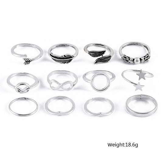 Leaf Metal Fashion Five-pointed Star Pieces Rings