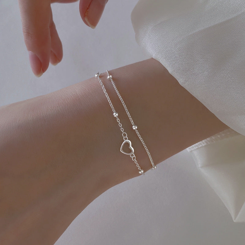 Layers Loving Heart Niche Summer Fresh Simple Girlfriends Heart-shaped Valentine's Bracelets