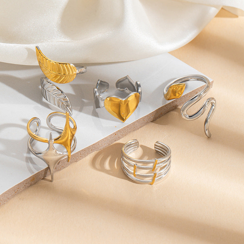 Polka Dot Love Heart-shaped Female Stars Ring