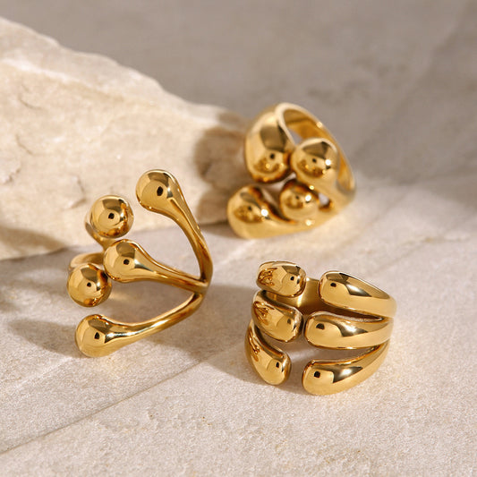 Ding Stainless Steel Gold Plated Ornament High-grade Rings