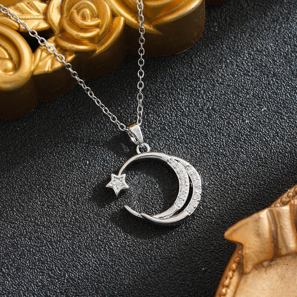 Women's Star Moon Zircon High-grade Clavicle Chain Necklace