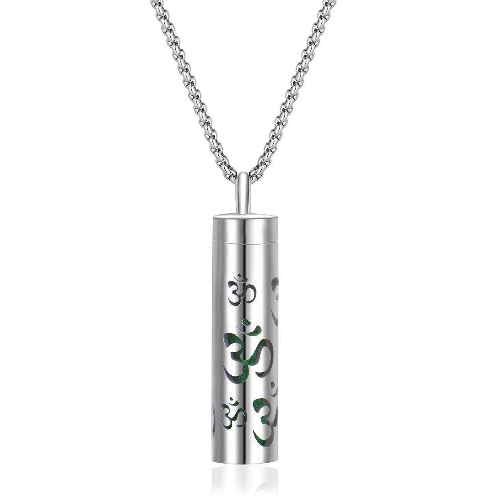 Perfume Bottle Essential Oil Stainless Steel Cylinder Corrugated Couple Pendants