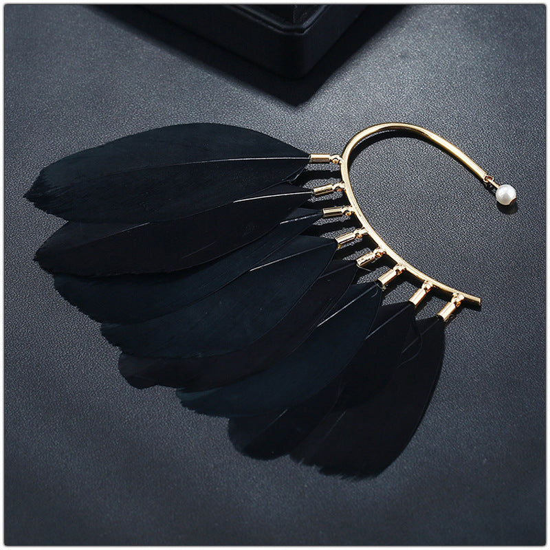 Personality Feather No Piercing Ear Hooks Rings