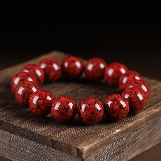 Cinnabar Particles Transparent Scattered Beads Pressing Bracelets